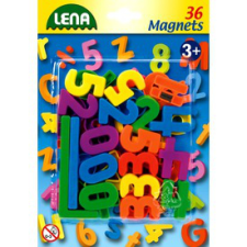LENA Lena - Mágneses számok és jelek 36 db, 3 cm autópálya és játékautó