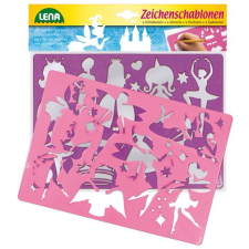 LENA Simm Spielwaren Stencils Princess & Elves Többszínű Műanyag Művészi sablon (L65766) kreatív és készségfejlesztő