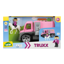 LENA : Truxx Rózsaszín lószállító autó lóval és figurával kreatív és készségfejlesztő
