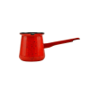 LEO-10223 Zománcozott kávékiöntő csőrös nyeles 390 ml piros-fekete