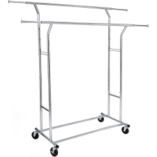 Leobert Nagy teherbírású fém ruhaállvány, ruhatartó kerekeken, ezüst (model_2112_1) bútor