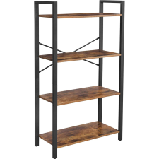 Leobert Rusztikus könyvespolc, tároló polc, 66x30x120 cm, barna/fekete (model_2076_1) bútor