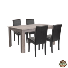 Leon 4+1 étkező garnitúra yorki tölgy-fekete bútor