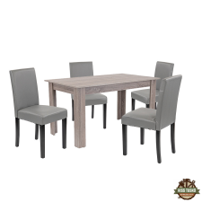  Leon 4+1 étkező garnitúra yorki tölgy-szürke bútor