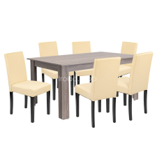  Leon 6+1 étkező garnitúra yorki tölgy-bézs bútor