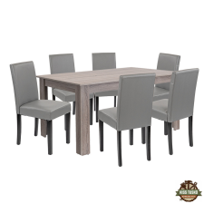  Leon 6+1 étkező garnitúra yorki tölgy-szürke bútor