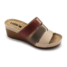 LEON Papucs 1009 Leon Comfort női bőr, bézs-barna-rose, 36 munkavédelmi cipő