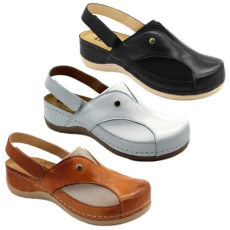 LEON Szandál 913 Leon Comfort női bőr, fekete, 39
