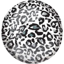  Leopárd mintás gömb fólia lufi 40 cm party kellék