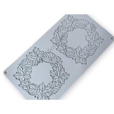  Levélkoszorú alakú csoki dísz készítő szilikon forma, 2 adagos edény