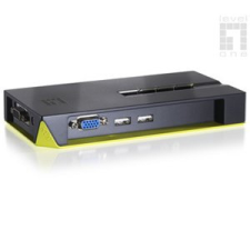 LevelOne KVM-0422 KVM kapcsoló Fekete, Zöld kábel és adapter