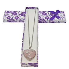 Levendula Álom Ajándékbolt Rózsakvarc szív medál virágos foglalatban (3,5 cm) medál