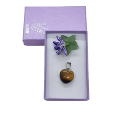 Levendula Álom Ajándékbolt Tigrisszem szív medál (1,5 cm) medál