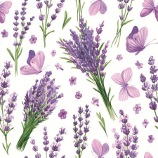 Levendula Violet Butterflies szalvéta 20 db-os 33x33 cm papírárú, csomagoló és tárolóeszköz