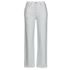 Levis Egyenes szárú farmerek RIBCAGE STRAIGHT ANKLE Fehér US 32 / 29 női nadrág
