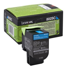 Lexmark 802SC CX310 CX410 CX510 lézertoner eredeti Cyan 2K 80C2SC0 nyomtatópatron & toner
