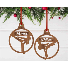  Lézervágott fa karácsonyfadísz megszemélyesítve – karate mintával dekorációs kellék