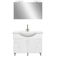 Leziter Bianca Prime 105 komplett fürdőszobabútor, magasfényű fehér színben fürdőszoba bútor