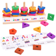 Leziter BTE-21 Oktatójáték színes geometriai formák válogatása formabedobó