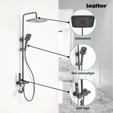 Leziter Eliz multifunkciós zuhanyszett metál szürke csaptelep