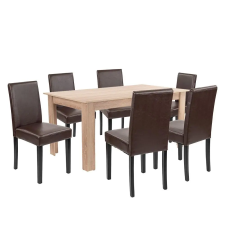 Leziter Leon 6+1 étkező garnitúra sonoma tölgy-barna kerti bútor