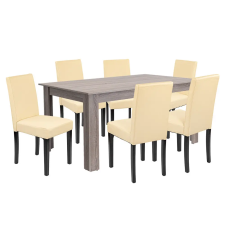 Leziter Leon 6+1 étkező garnitúra yorki tölgy-bézs bútor