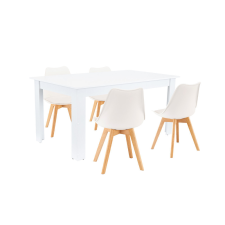 Leziter Lola 4+1 étkező garnitúra fehér-fehér bútor