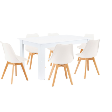 Leziter Lola 6+1 étkező garnitúra fehér-fehér bútor