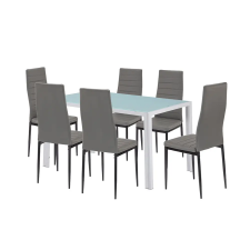 Leziter Mabel 6+1 étkező garnitúra szürke-fekete bútor