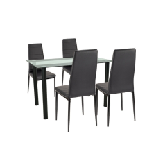 Leziter Mezza 4+1 étkező garnitúra fekete-fekete bútor