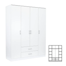 Leziter Miami gardróbszekrény 160x205 cm fehér-fehér bútor