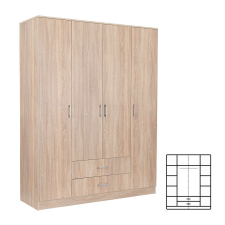 Leziter Miami gardróbszekrény 160x205 cm sonoma tölgy-sonoma tölgy bútor