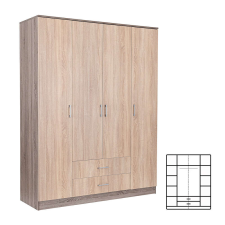 Leziter Miami gardróbszekrény 160x205 cm sonoma tölgy-yorki tölgy bútor