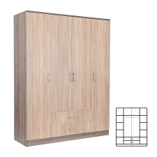 Leziter Miami gardróbszekrény 160x205 cm sonoma tölgy-yorki tölgy bútor
