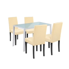 Leziter Mira 4+1 étkező garnitúra fehér-bézs bútor