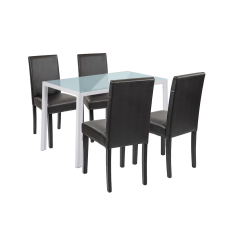 Leziter Mira 4+1 étkező garnitúra fehér-fekete bútor