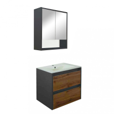 Leziter Porto 60 komplett fürdőszoba bútor antracit-country tölgy színben fürdőszoba bútor