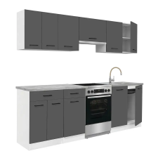 Leziter Praktik 240 konyhabútor fehér korpusz, antracit front bútor