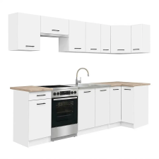 Leziter Praktik 270 sarok konyhabútor fehér korpusz, fehér front bútor