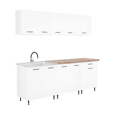 Leziter Primo 220 konyhabútor fehér, charlestone tölgy munkalappal bútor