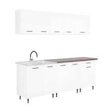 Leziter Primo 220 konyhabútor fehér, rauna szil munkalappal bútor