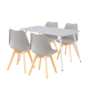 Leziter Ravena 4+1 étkező garnitúra fehér-szürke