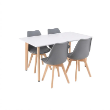 Leziter Silla 120 4+1 étkező garnitúra fehér-szürke bútor