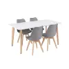 Leziter Silla 150 4+1 étkező garnitúra fehér-szürke