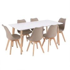 Leziter Silla 150 6+1 étkező garnitúra fehér-bézs bútor