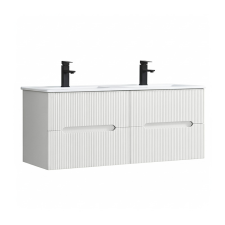 Leziter Trent 120 alsó fürdőszobabútor kerámia mosdóval 4 fiókos, fehér fürdőszoba bútor