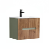Leziter Trent 60 alsó fürdőszobabútor kerámia mosdóval (2 fiókos) zöld-sunset tölgy