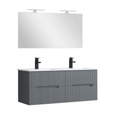 Leziter Trent Fürdőszobabútor 120 cm kerámia mosdóval tükörrel 60x120 cm antracit szürke fürdőszoba bútor