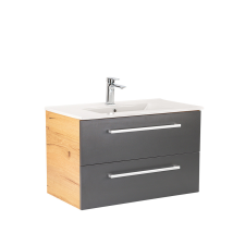 Leziter Vario Clam 80 alsó szekrény mosdóval tölgy-antracit fürdőszoba bútor