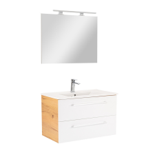 Leziter Vario Clam 80 komplett fürdőszoba bútor tölgy-fehér fürdőszoba bútor
